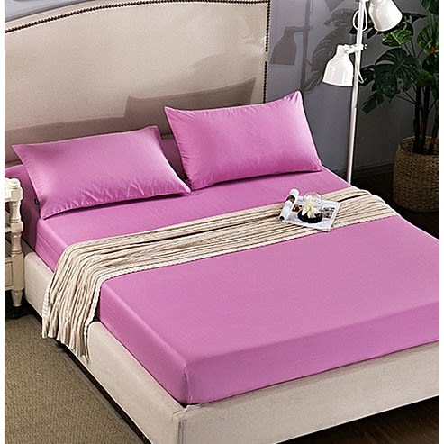 Plain American Cotton Bedsheet With 4pillowcases - Pink