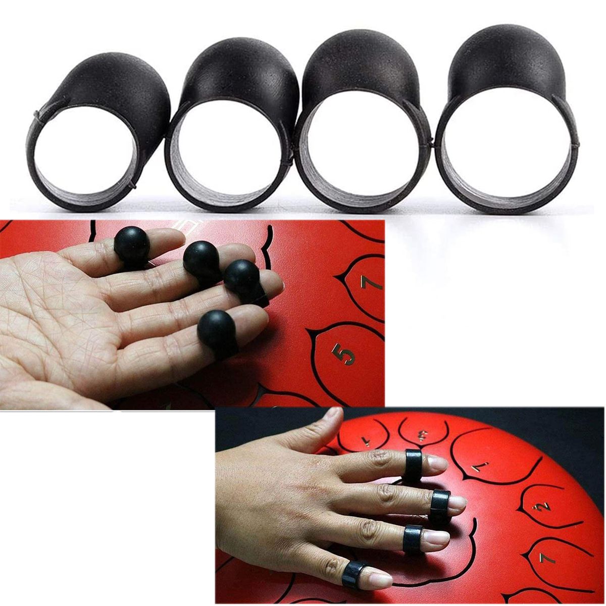 4 Pcs Finger Sleeve Set For Steel Tongue Drum Percussion