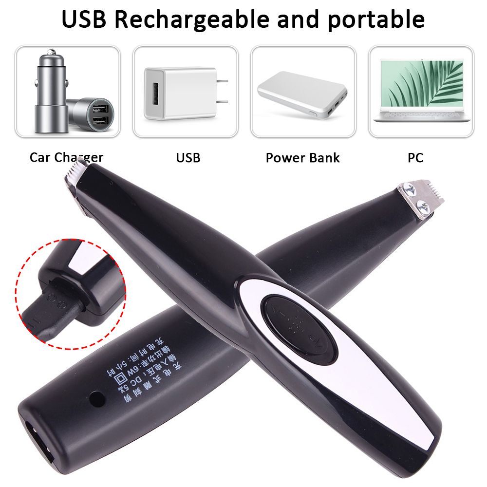 Low-Noise USB Rechargeable Dog Cat Foot Hair Trimmer Pet Grooming Tool Mini Electrical Hair Clipper