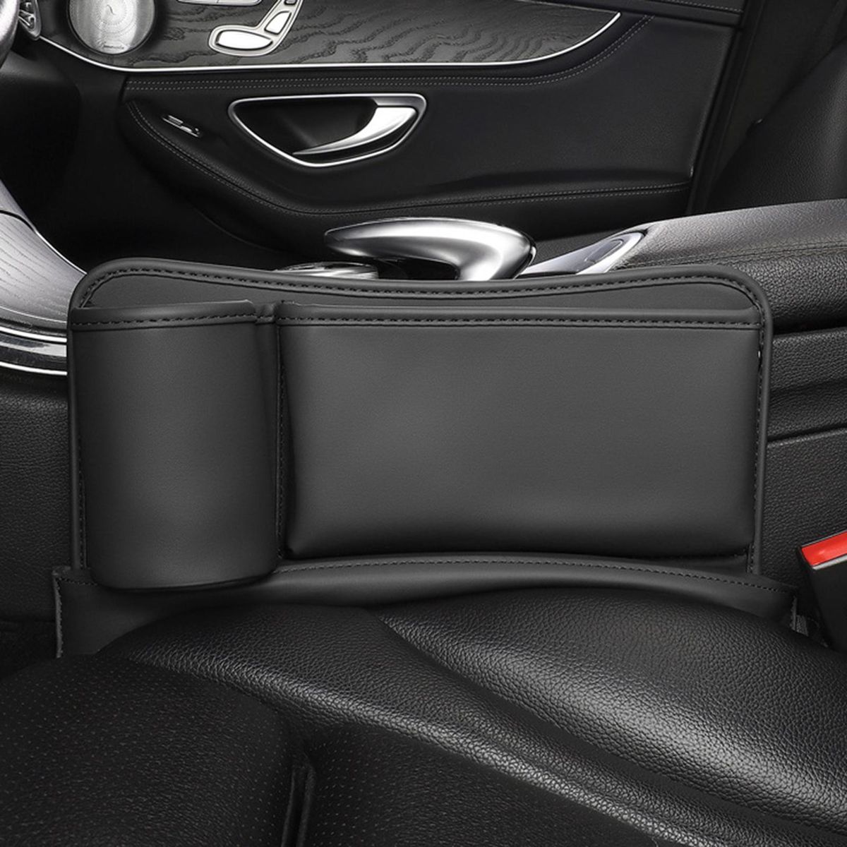 Car Seat Organizer Seat Gap Slit Pocket Seat Organizer Black