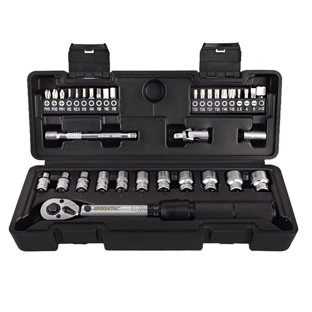 2-20Nm 1/4 Preset Torque Wrench Socket Bit Combination 35 In