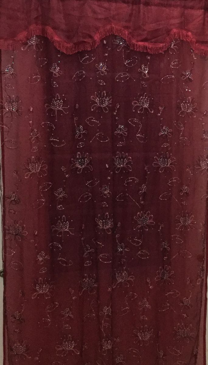 Elegant Curtain  With Inner Veil For Windows  Doors  - 2Pcs