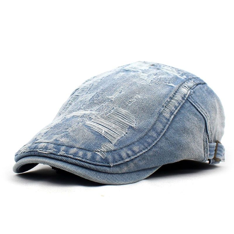 Solid Color Newsboy Caps Men Cotton Flat Peaked Cap Women Painter Beret Hats