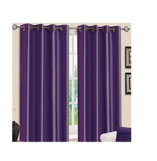 7.5ft(w) By 7.5ft(L). High Quality Plain Curtain -Purple
