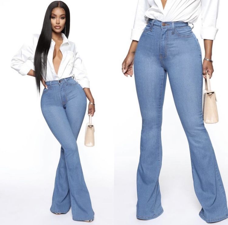 Ladies Bootcut High Waist Jeans