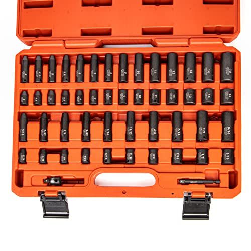 NEIKO 02436A 14 Drive Impact Socket Set 50 Piece Metric  Sta