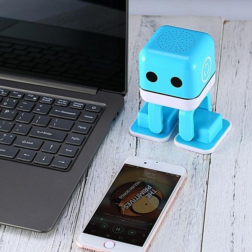 Cube Multifunction LED Intelligence Robot Voice Control Entertainment Dancing Speaker Smart Robot Children's Toy HT-S