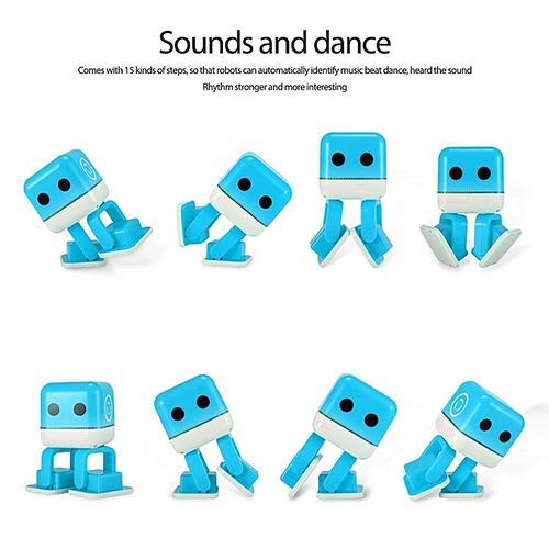 Cube Multifunction LED Intelligence Robot Voice Control Entertainment Dancing Speaker Smart Robot Children's Toy HT-S