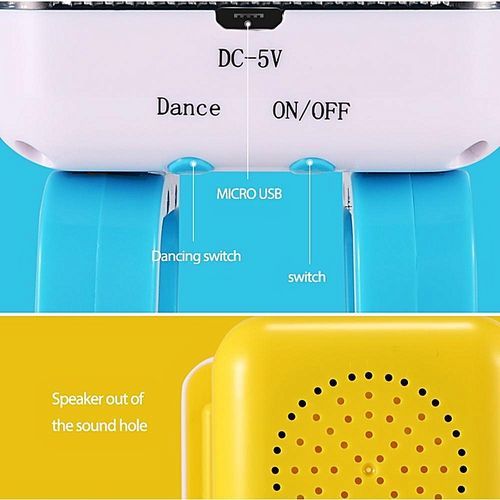 Cube Multifunction LED Intelligence Robot Voice Control Entertainment Dancing Speaker Smart Robot Children's Toy HT-S
