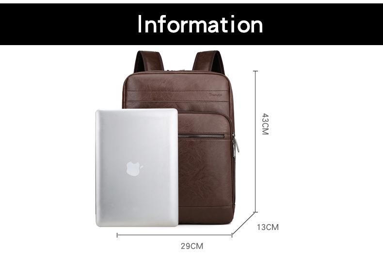 Multifunctional Backpack For Men High-quality PU Leather Laptop Backbag Luxury Waterproof Portable Travel Bag