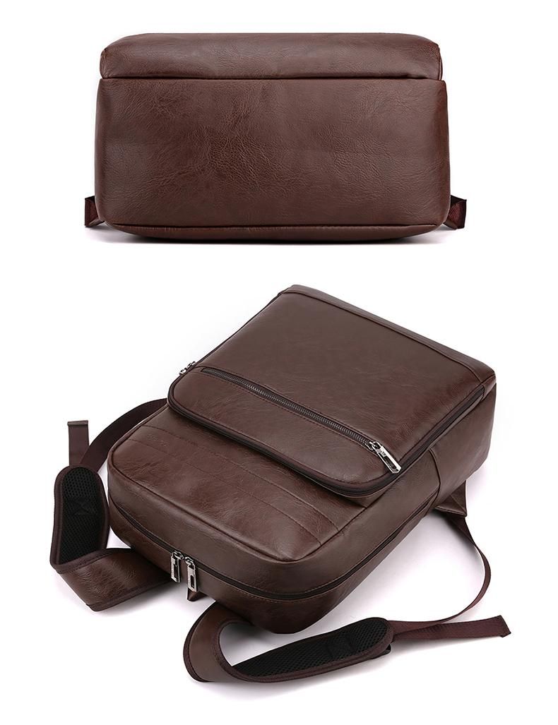 Multifunctional Backpack For Men High-quality PU Leather Laptop Backbag Luxury Waterproof Portable Travel Bag