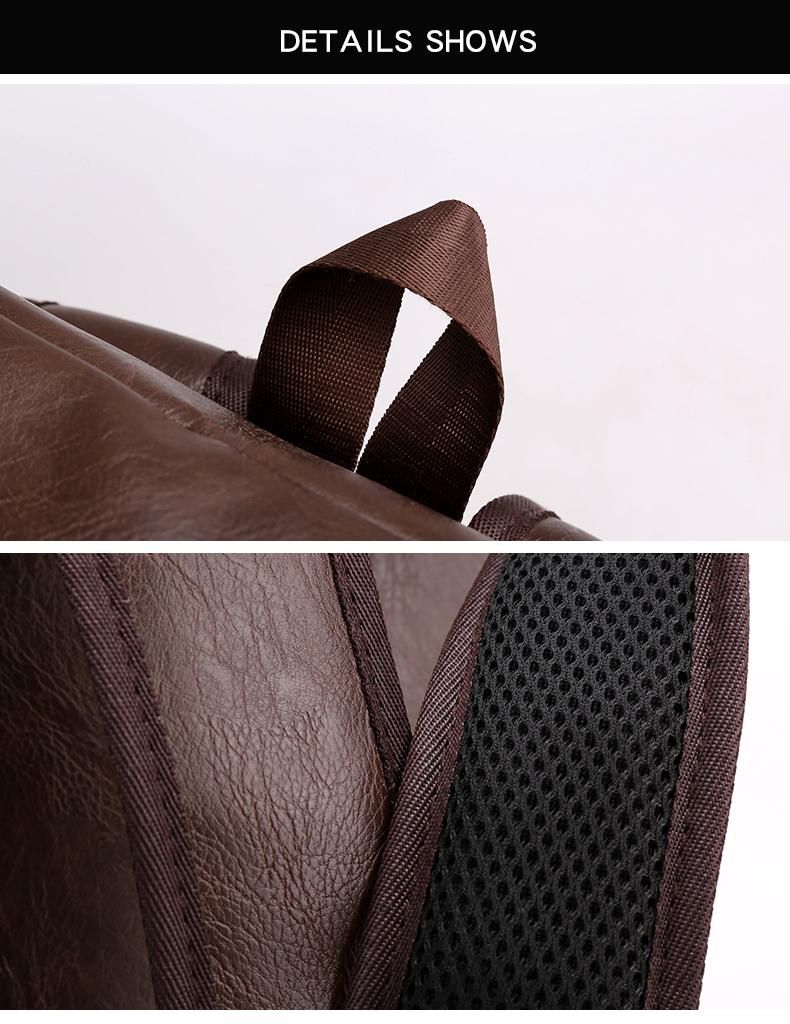 Multifunctional Backpack For Men High-quality PU Leather Laptop Backbag Luxury Waterproof Portable Travel Bag