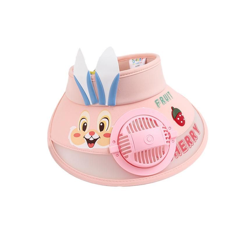Kids Hats with Fan USB Rechargeable Cartoon Sun Protection Adjustable Visors Cap