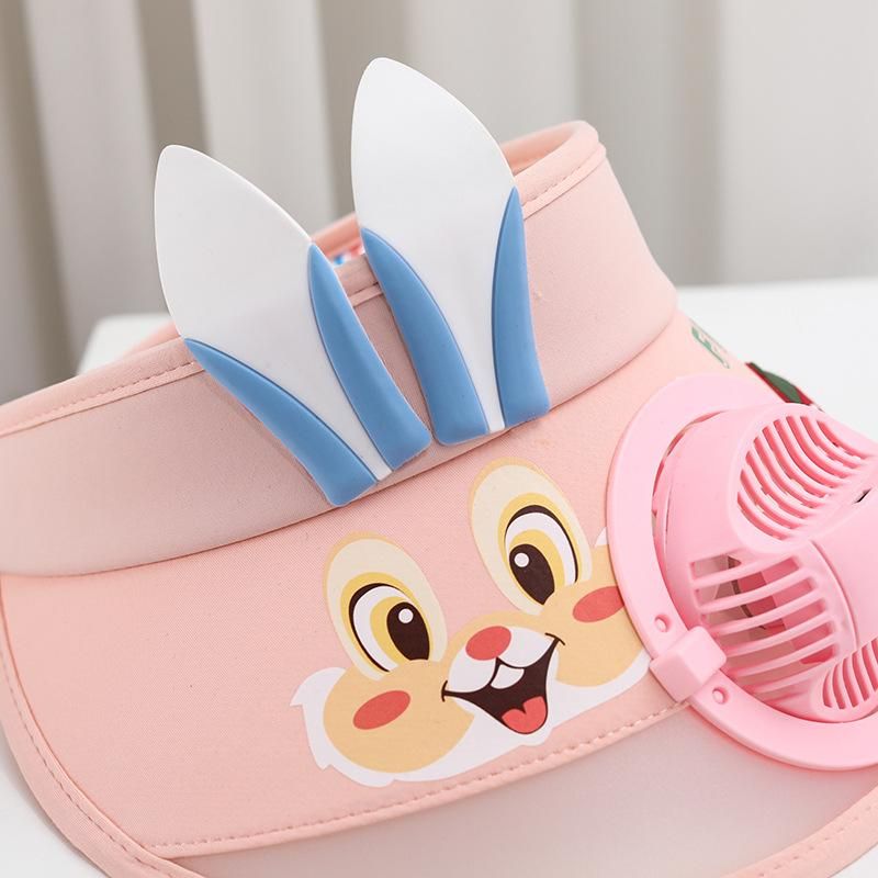 Kids Hats with Fan USB Rechargeable Cartoon Sun Protection Adjustable Visors Cap