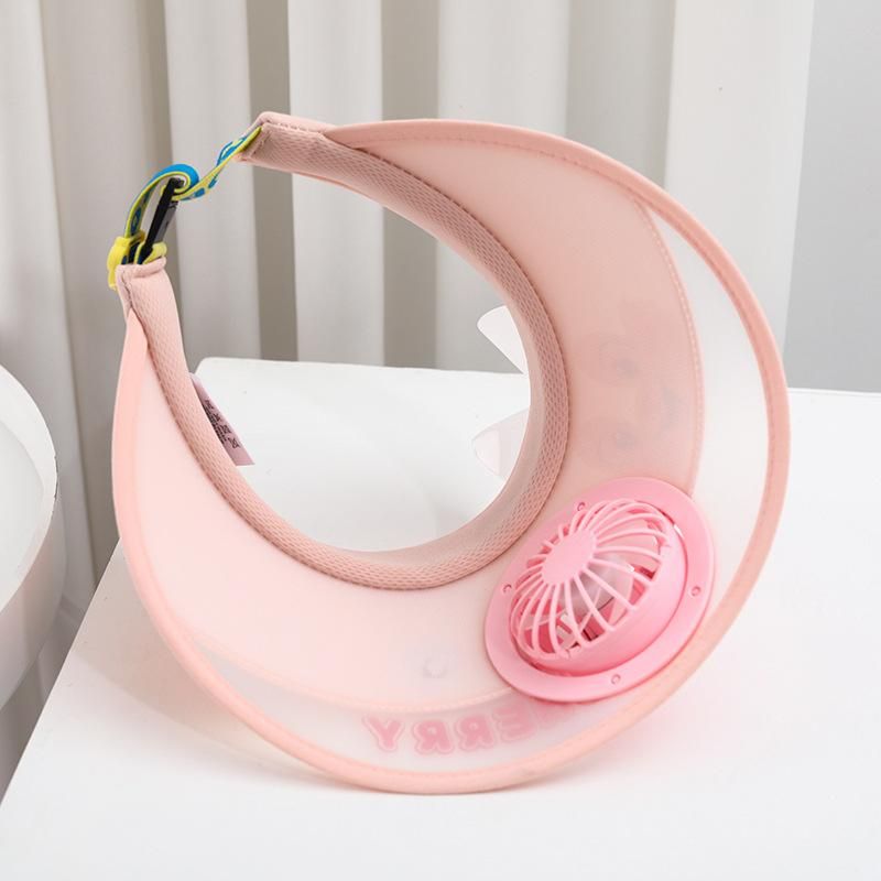 Kids Hats with Fan USB Rechargeable Cartoon Sun Protection Adjustable Visors Cap