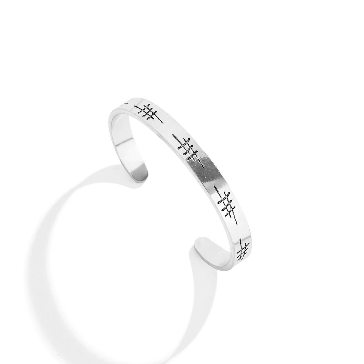 Fashion Irregular Metal Design Bracelet Open Retro Style Men's Bracelet