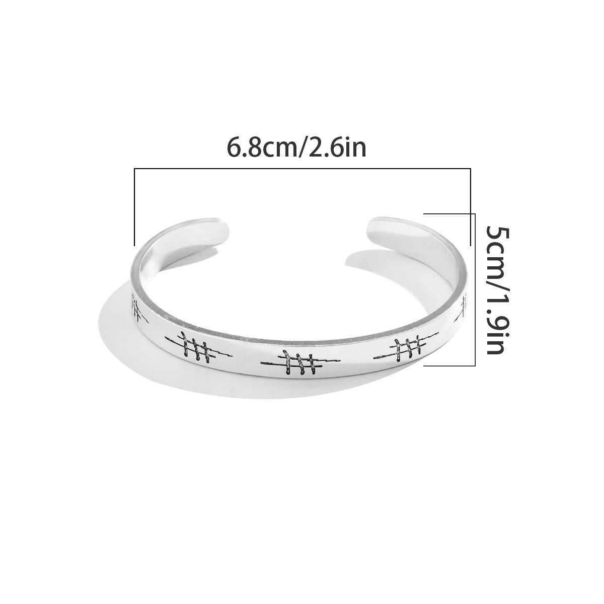 Fashion Irregular Metal Design Bracelet Open Retro Style Men's Bracelet