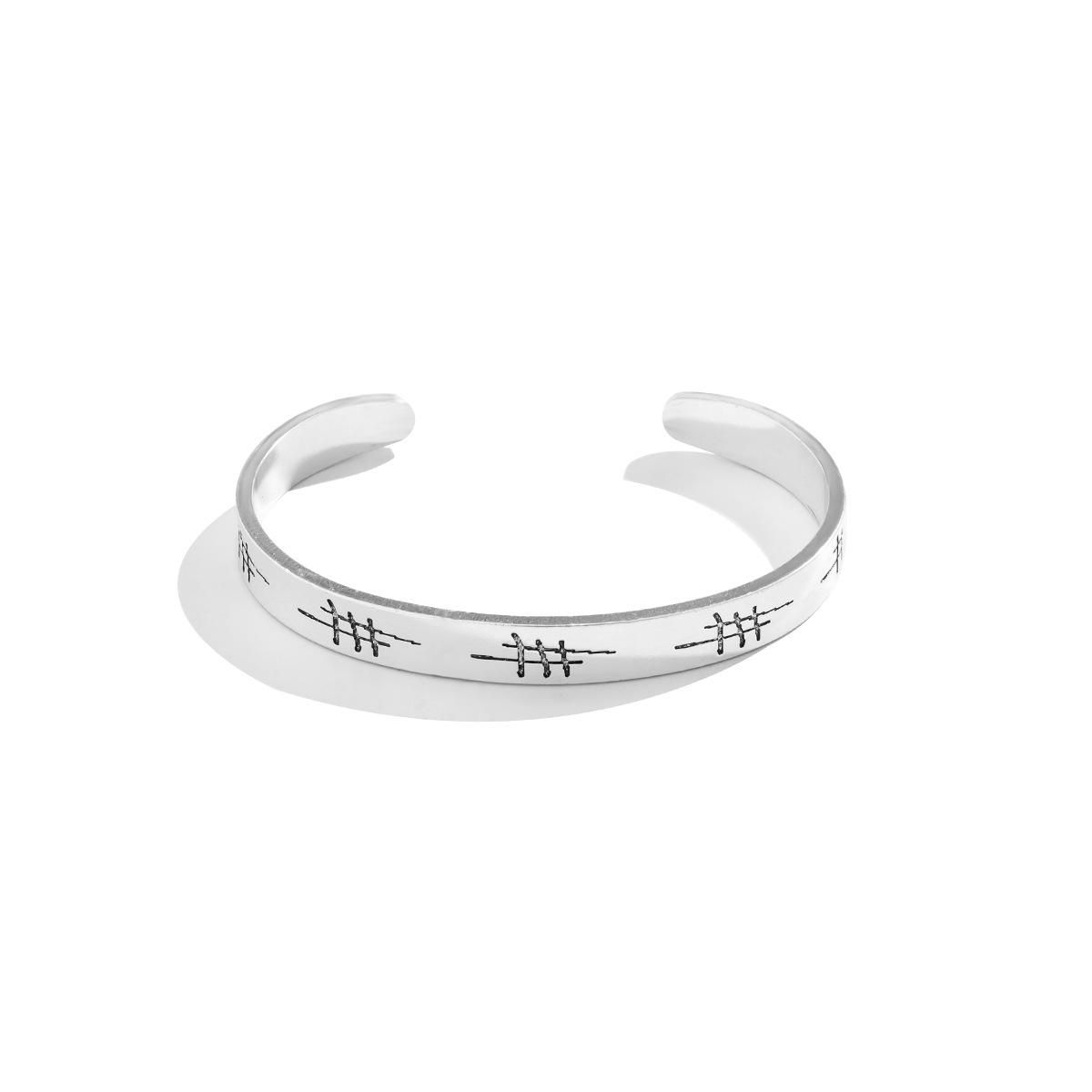Fashion Irregular Metal Design Bracelet Open Retro Style Men's Bracelet