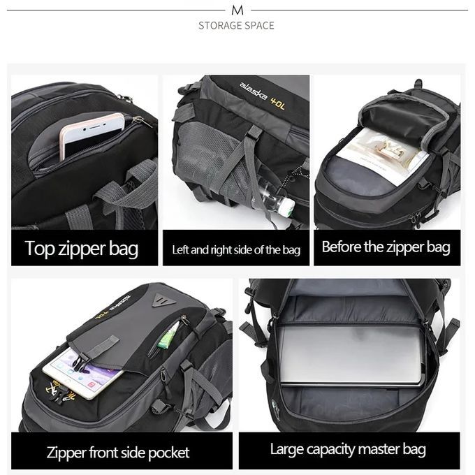 40L Unisex Camping Bag Waterproof Laptop Hiking Backpacks
