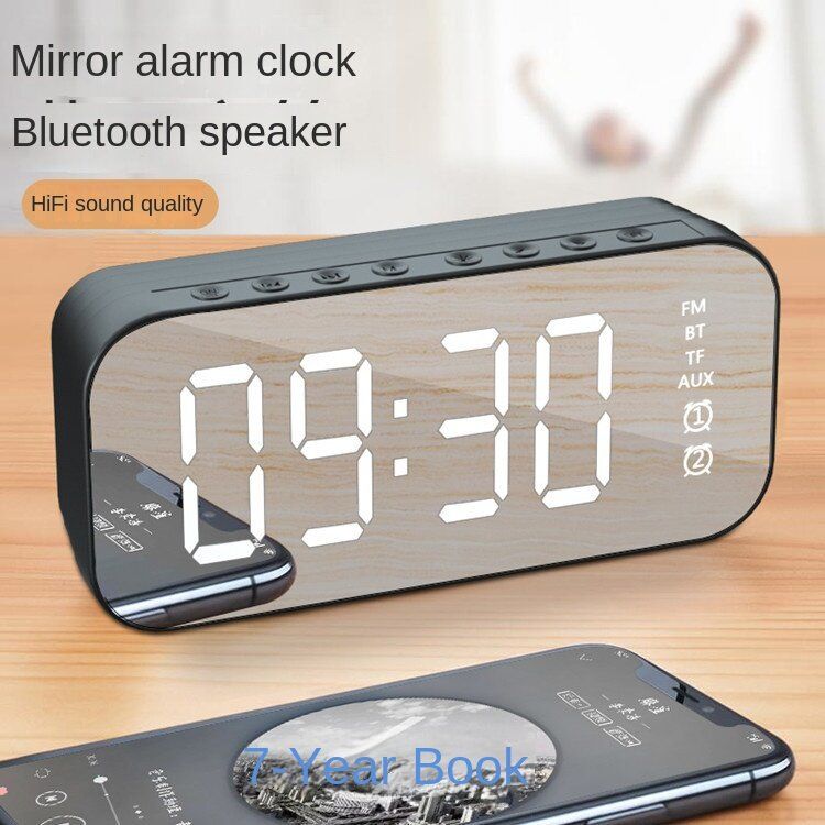 【Free Gift】！Multifunctional LED Digital Alarm Clock Bluetooth Speaker Convenient Construction Site Sound Luminous Subwoofer