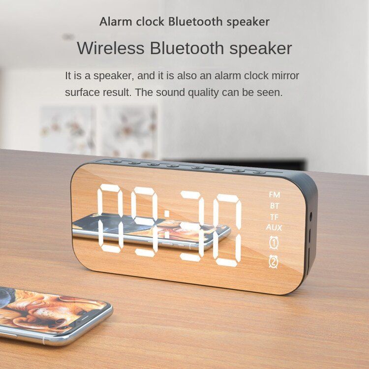【Free Gift】！Multifunctional LED Digital Alarm Clock Bluetooth Speaker Convenient Construction Site Sound Luminous Subwoofer