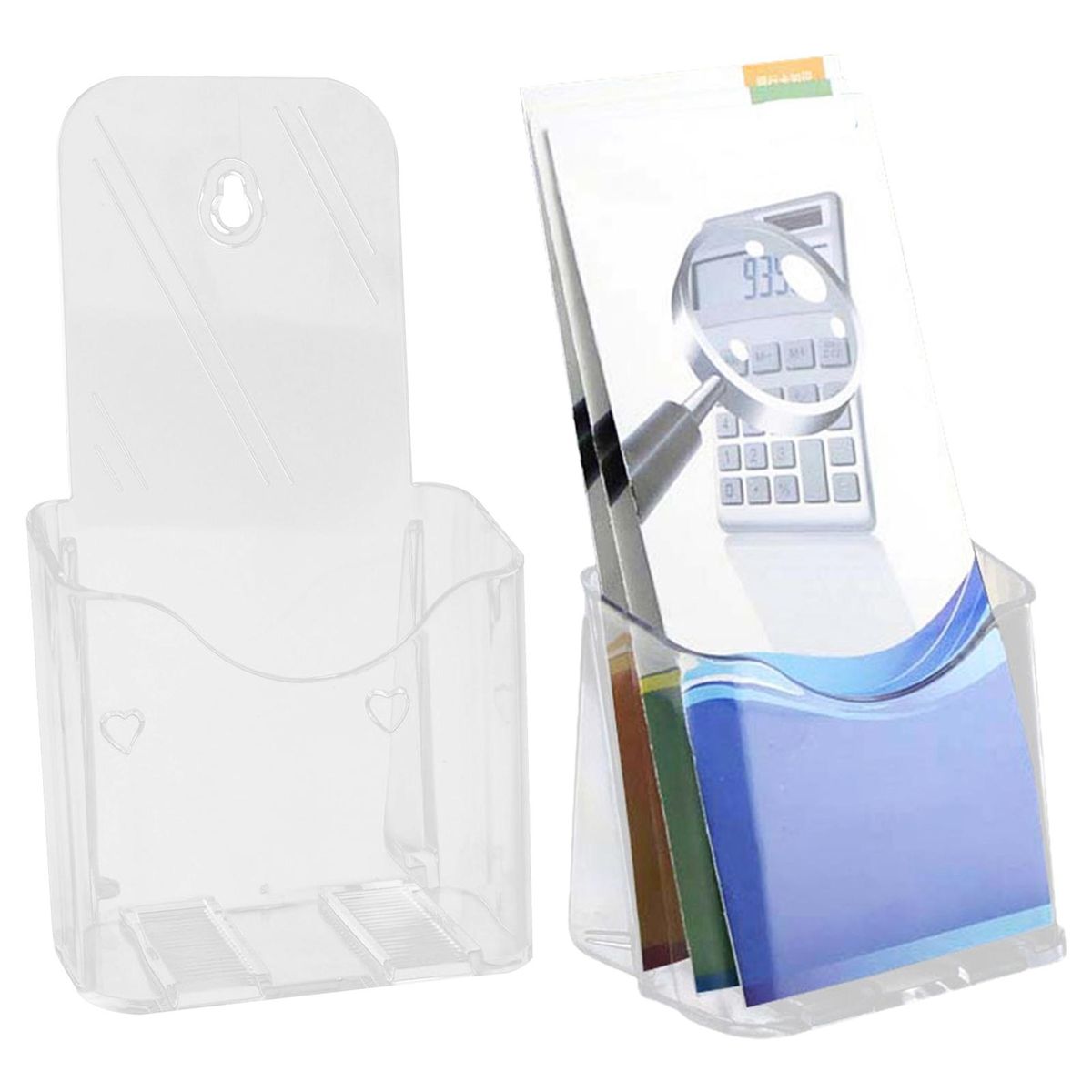 Sturdy Flyer Stand Acrylic Brochure Holder Set Versatile for Flyers Transparent