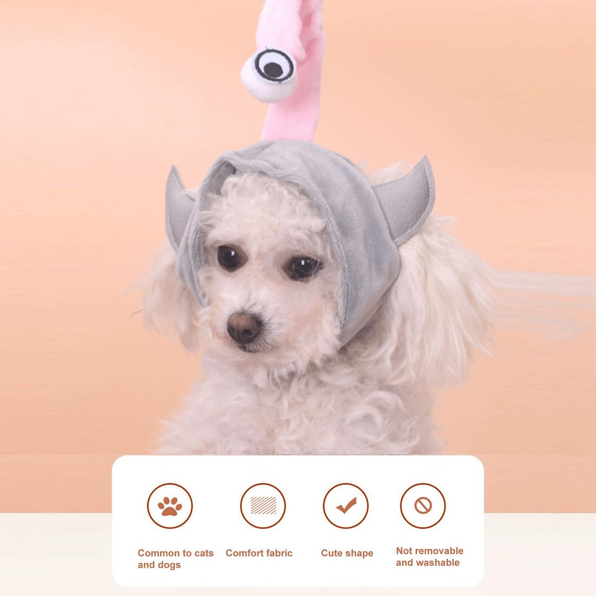 Pet Hat One-Eyed Beast Head Coverings Hat Grey
