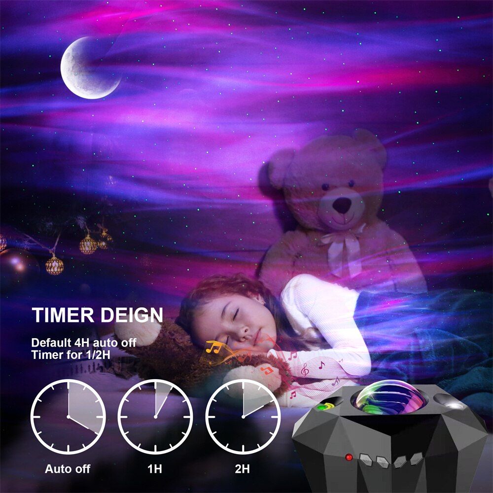 Aurora Star Lights Laser Galaxy Starry Sky Ocean Wave Projector Night Light Colorful Nebula Moon Lamp Bedroom Decoration Gifts