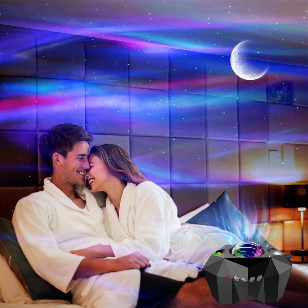 Aurora Star Lights Laser Galaxy Starry Sky Ocean Wave Projector Night Light Colorful Nebula Moon Lamp Bedroom Decoration Gifts