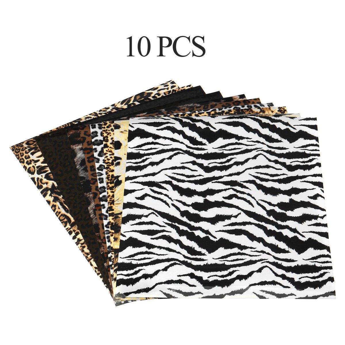 10PCS Leopard Print PU Heat Press Transfer Vinyl Film Paper T Shirt HTV Garment DIY