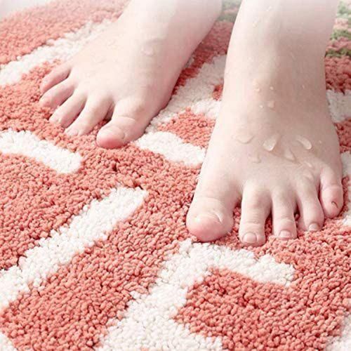 Cartoon Peach Flocking Carpet Floor Mat,for
