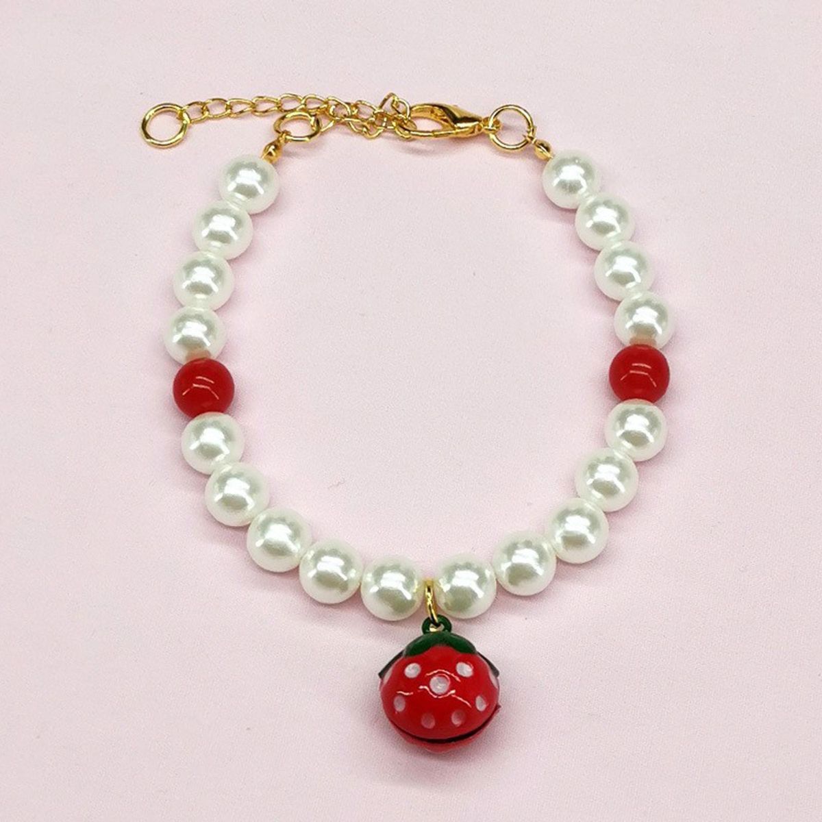 Pet Neck Circle Bell Charm Cat Dog Necklace Collar Red White