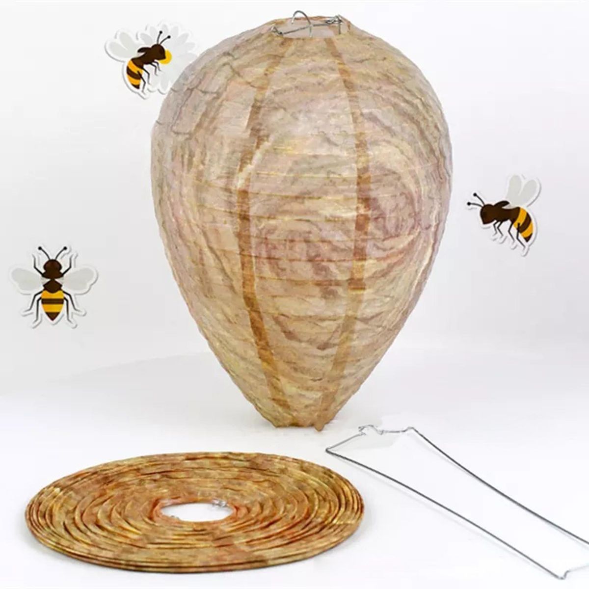 Wasp Nest Lantern Wasp Nest Decoy Waterproof Realistic Wasp Brown