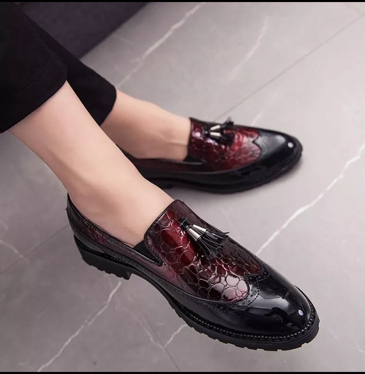 BROGUE TIE DESIGNERS SHOES BLACK/BROWN