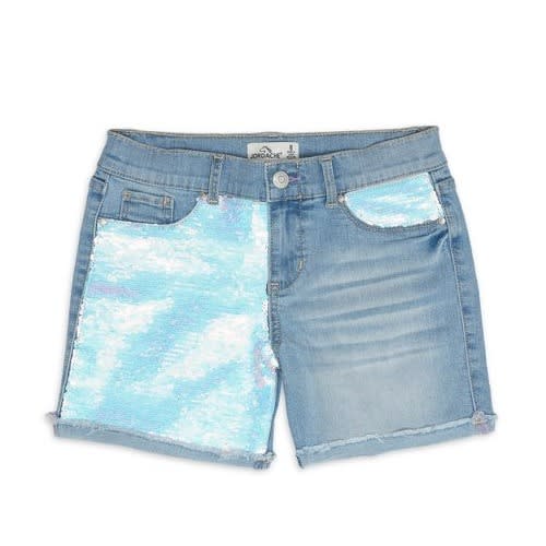 Mid Rise Jeans Bermuda Girls Denim Shorts - Sequin