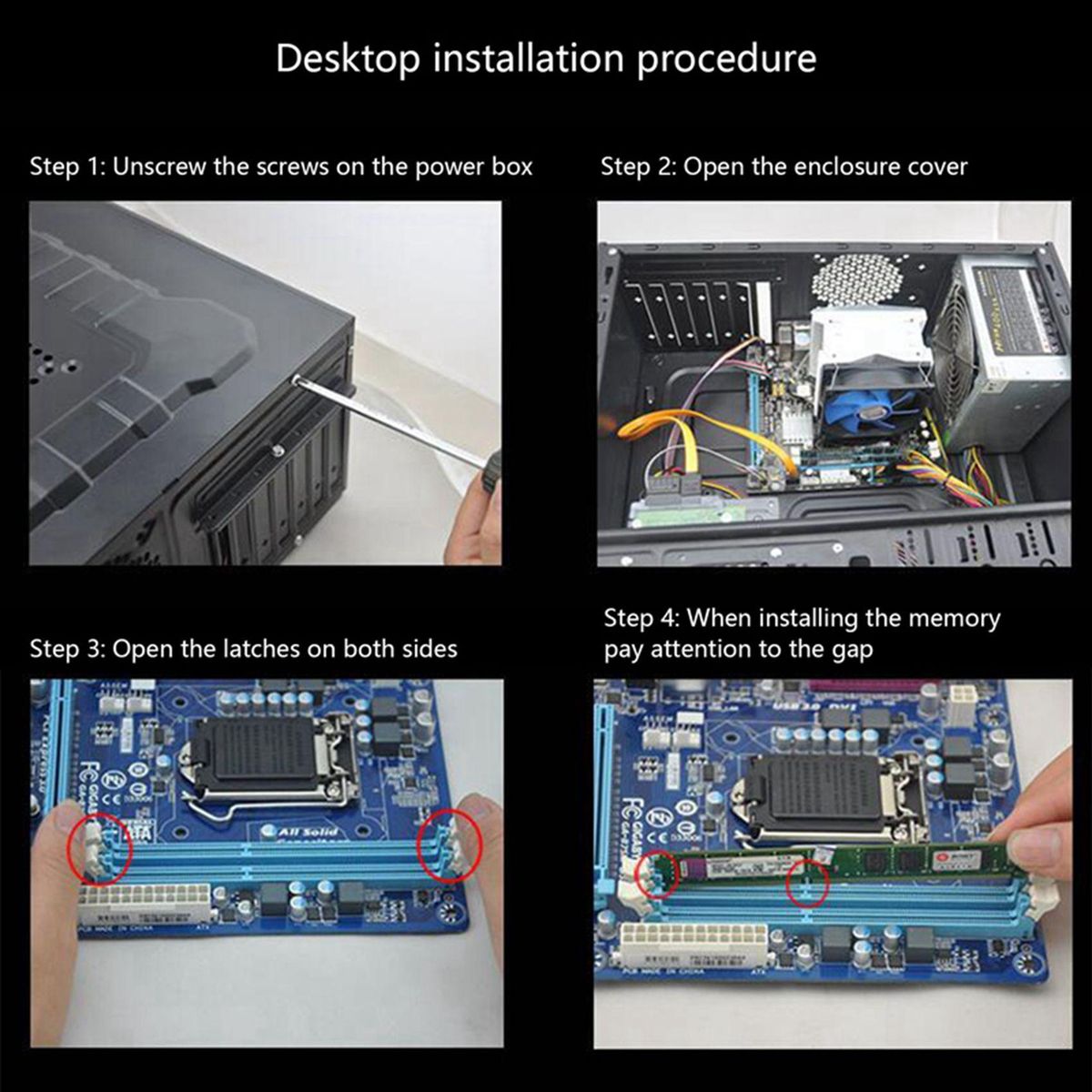 4GB DDR3 Memory Ram 1.5V 1600MHz PC3-12800U 240 Pin DIMM Desktop RAM Memory for Intel AMD Computer Memory