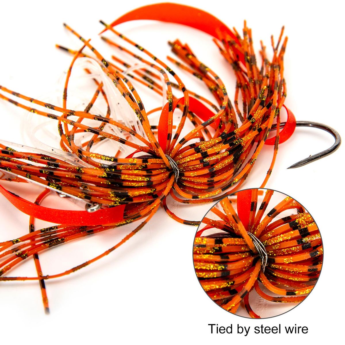 10g Bladed Jig Fishing Lure Spinner Bait Squid Lure Silicone Skirt with Hook