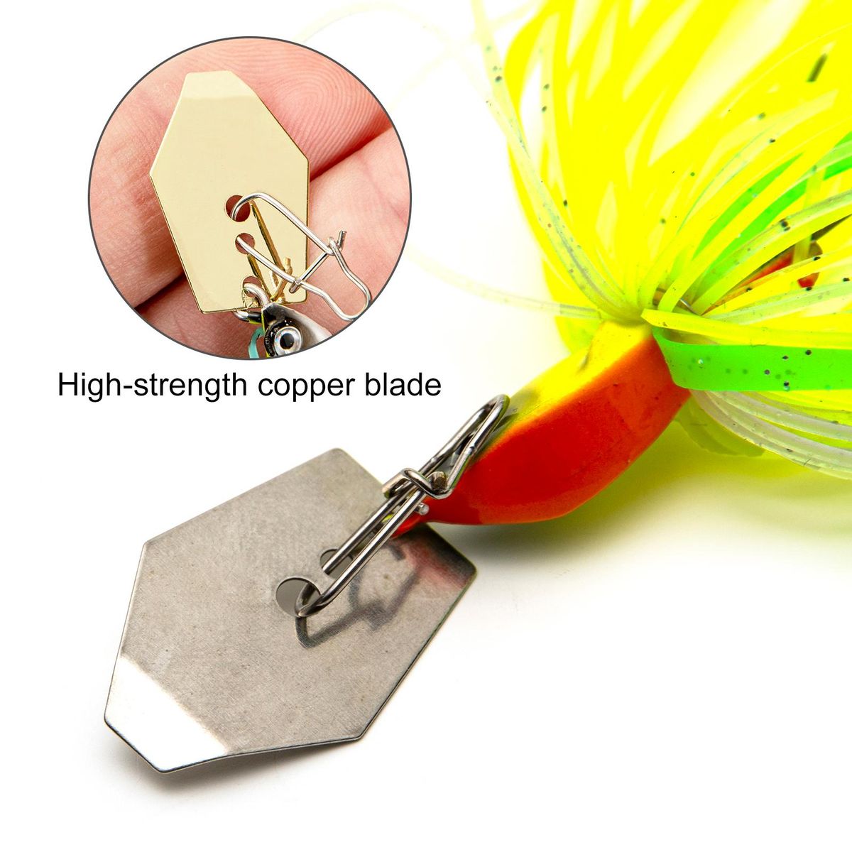 10g Bladed Jig Fishing Lure Spinner Bait Squid Lure Silicone Skirt with Hook