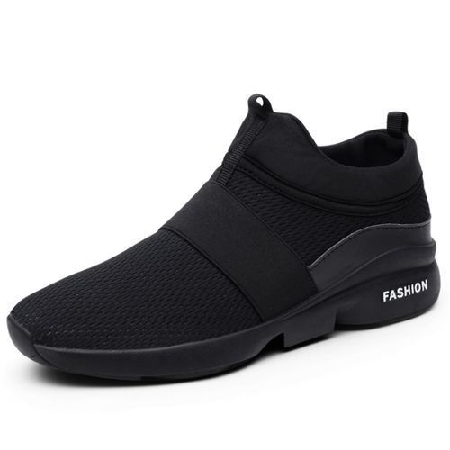 Big Size 36-48 Mens Breathable Athletic Casual Lightweight Sport Sneakers（Black）