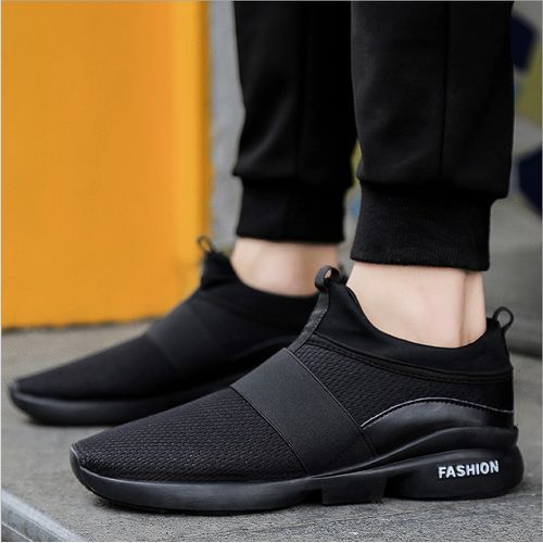 Big Size 36-48 Mens Breathable Athletic Casual Lightweight Sport Sneakers（Black）