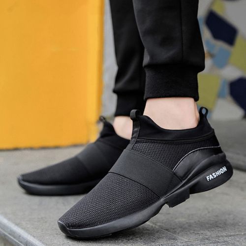 Big Size 36-48 Mens Breathable Athletic Casual Lightweight Sport Sneakers（Black）