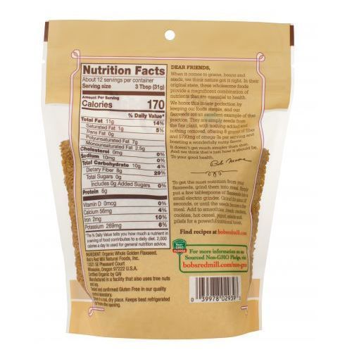 Organic Golden Flaxseed Meal 16 Oz Gluten Free