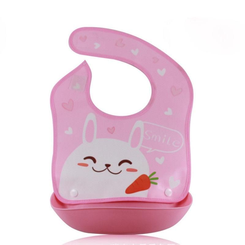 4PCS Baby Boys Girls Silicone Waterproof Bib