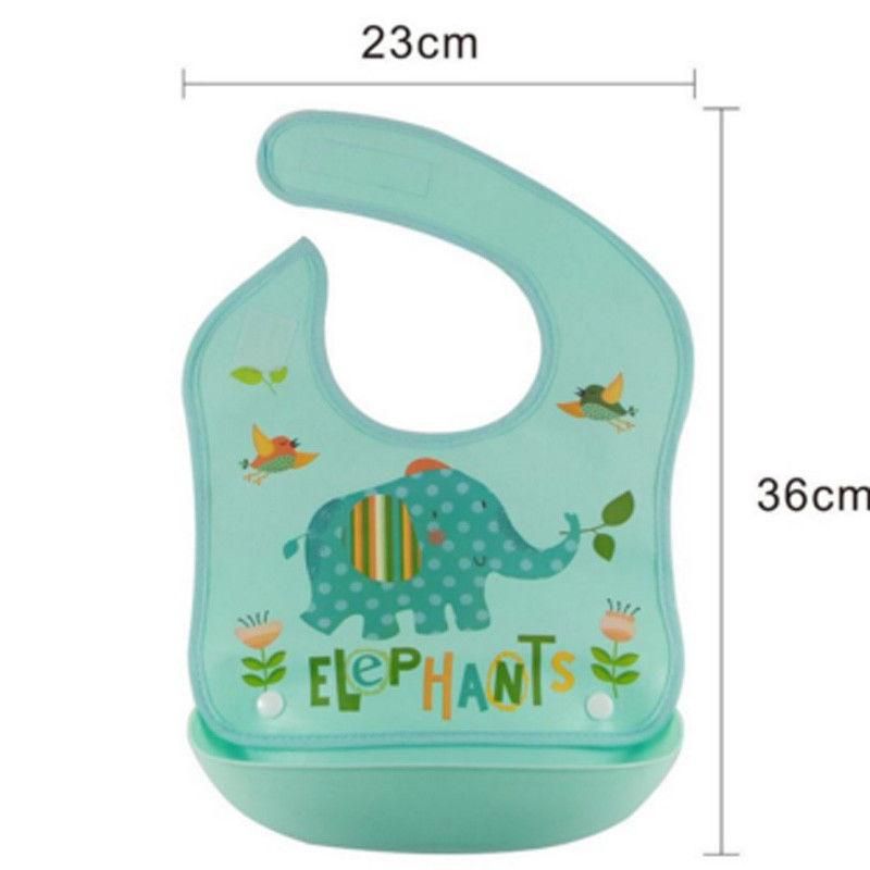 4PCS Baby Boys Girls Silicone Waterproof Bib