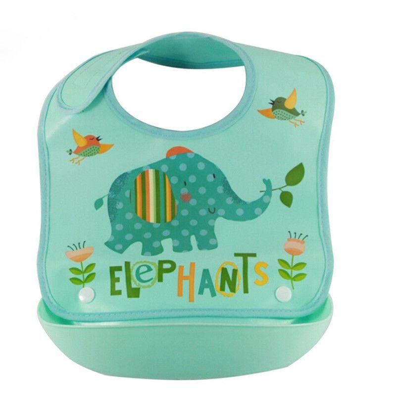 4PCS Baby Boys Girls Silicone Waterproof Bib