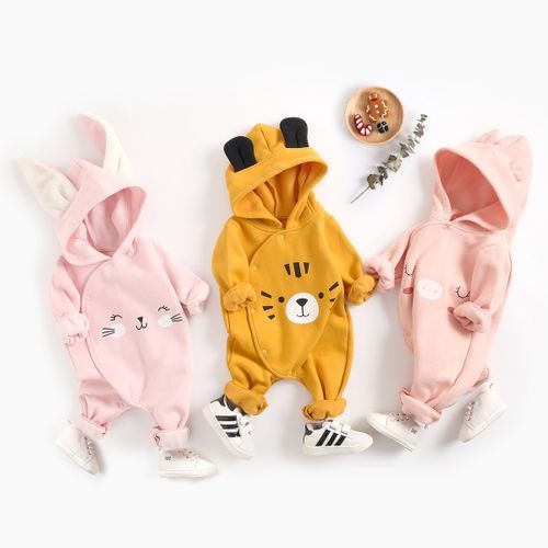 Cotton Newborn Baby Boys Girls Winter Bodysuits Tiger Cute