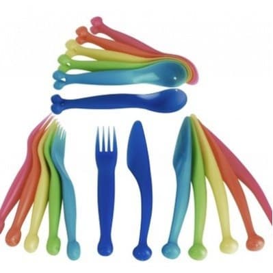 Kids Colorful Plastic Cutlery Set - 18 Piece