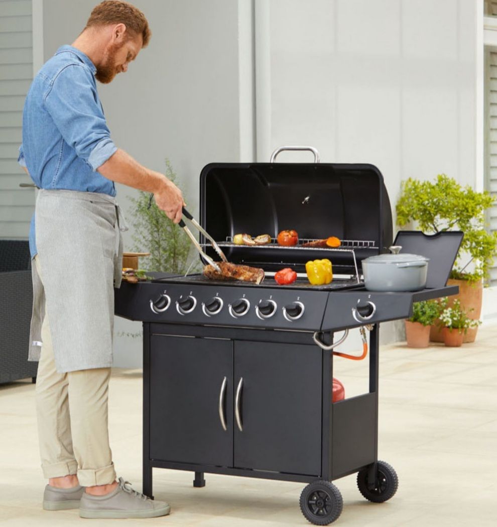 Grill Meister 7 Burner BBQ Gas(6+1) Barbecue And Grill Set