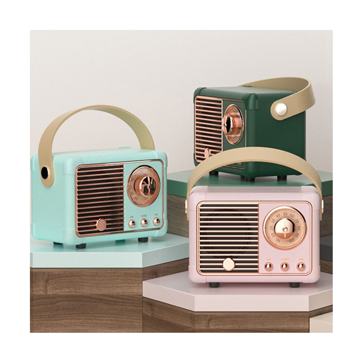 Retro Bluetooth Speaker HM11 Classical Retro Music Player Sound Stereo Portable Mini Travel Music Player Pink