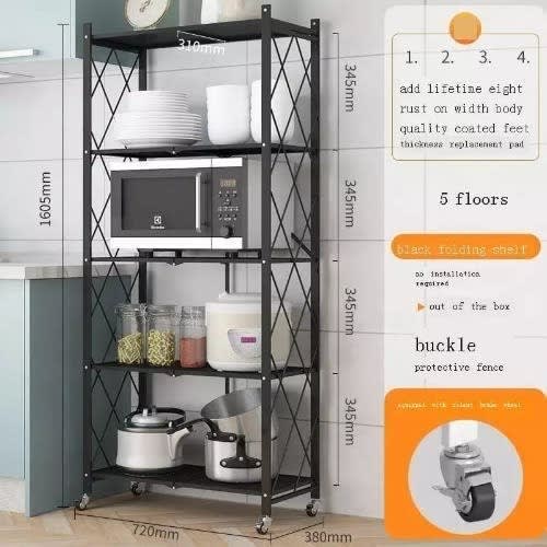 Foldable Portable Storage Rack - 5 Tier